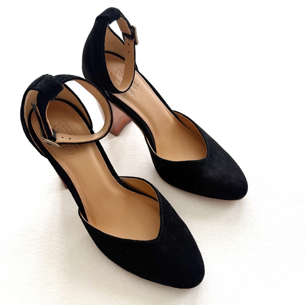Women’s black suede Collette heels by Soludos, brand new - never used - 7.5w
